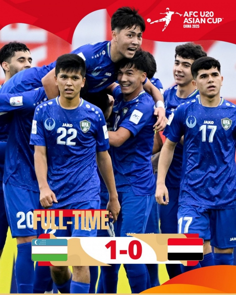 U20亞洲杯-烏茲別克斯坦1-0擊敗也門,奧林博耶夫頭球制勝