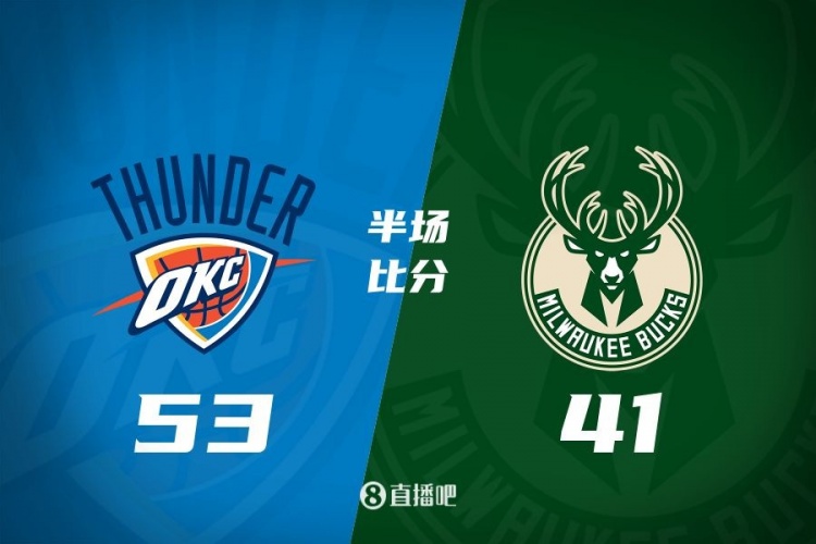  半場戰報：雷霆領先雄鹿12分 SGA&哈滕&切特&喬上雙 字母7+5+5