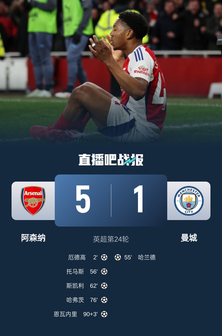  硬氣槍手無畏強敵！阿森納本賽季5-1碾壓曼城，3-0完勝皇馬